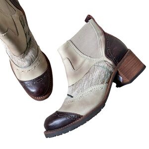 Morenatom Anthropologie Marjorie Womens 36 US 6 Leather/Tapestry Boots Boho